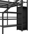 Cama alta Twin XL con escritorio en forma de L y USB