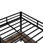 Cama alta metálica Full XL con escritorio y estantes