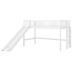 Litera baja individual con escalera y tobogán