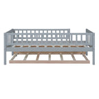 Sofá cama de madera con nido y barandillas de seguridad