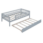 Sofá cama de madera con nido y barandillas de seguridad
