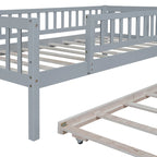Sofá cama de madera con nido y barandillas de seguridad