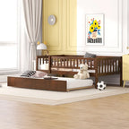 Sofá cama de madera con nido y barandillas de seguridad