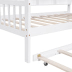 Cama infantil de madera individual con forma de casa y nido, con estantería