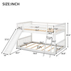 Bunk Bed with Convertible Slide and Ladder, Grey/White