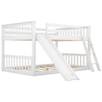 Litera con tobogán y escalera convertibles, gris/blanco