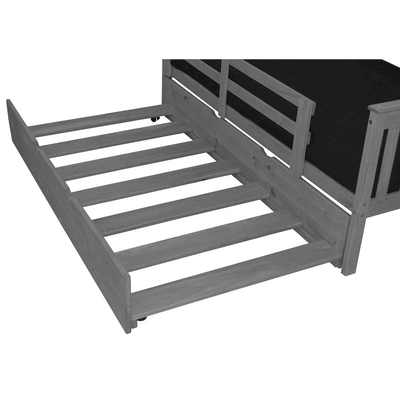 Base de cama nido doble de pino