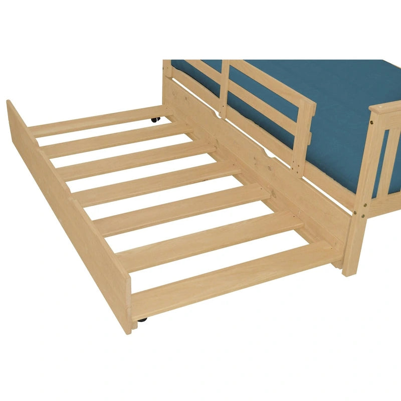 Base de cama nido doble de pino