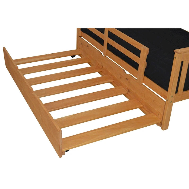 Base de cama nido doble de pino