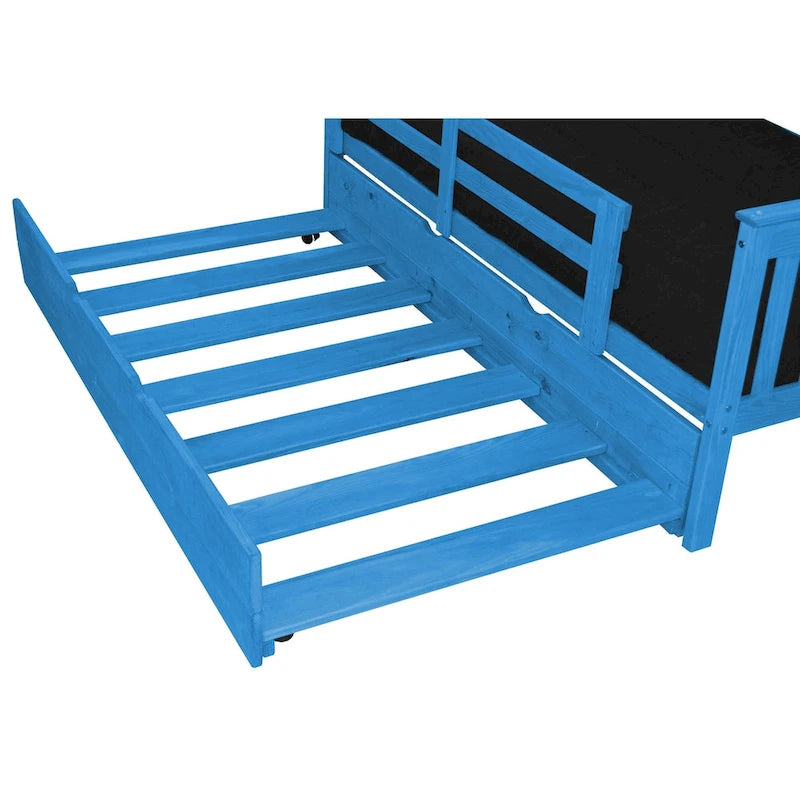 Base de cama nido doble de pino