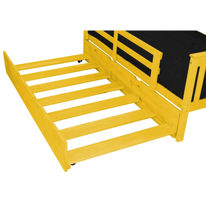 Base de cama nido doble de pino
