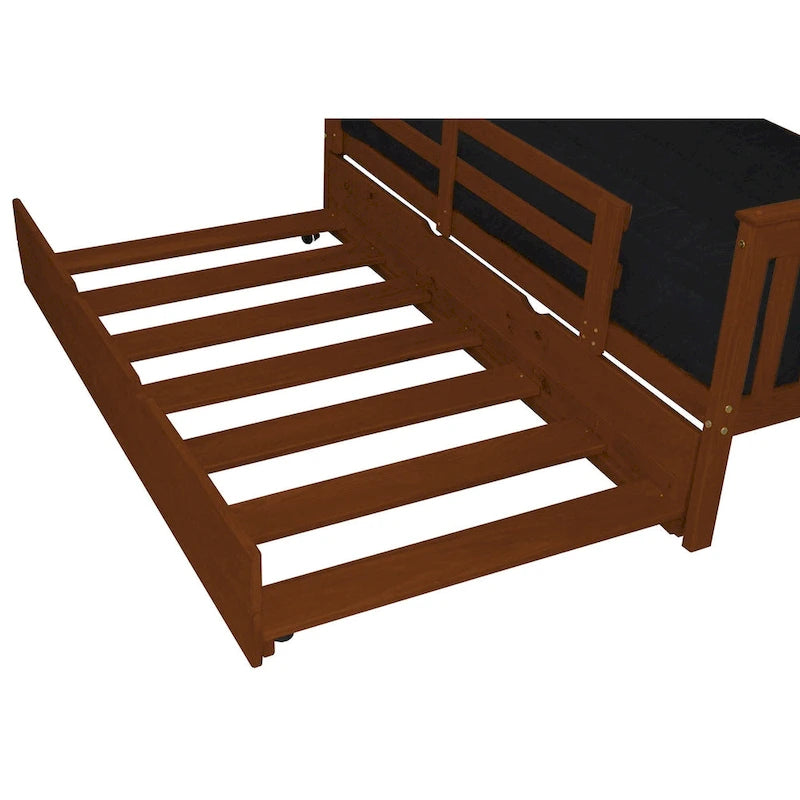 Base de cama nido doble de pino