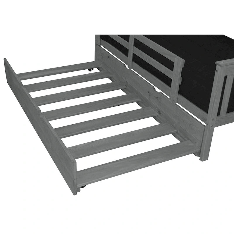 Base de cama nido doble de pino