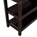 Cama alta de tamaño completo con estantes de almacenamiento y escritorio debajo de la cama, Espresso