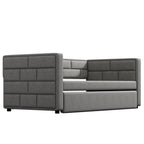 Sofá cama doble con nido en gris