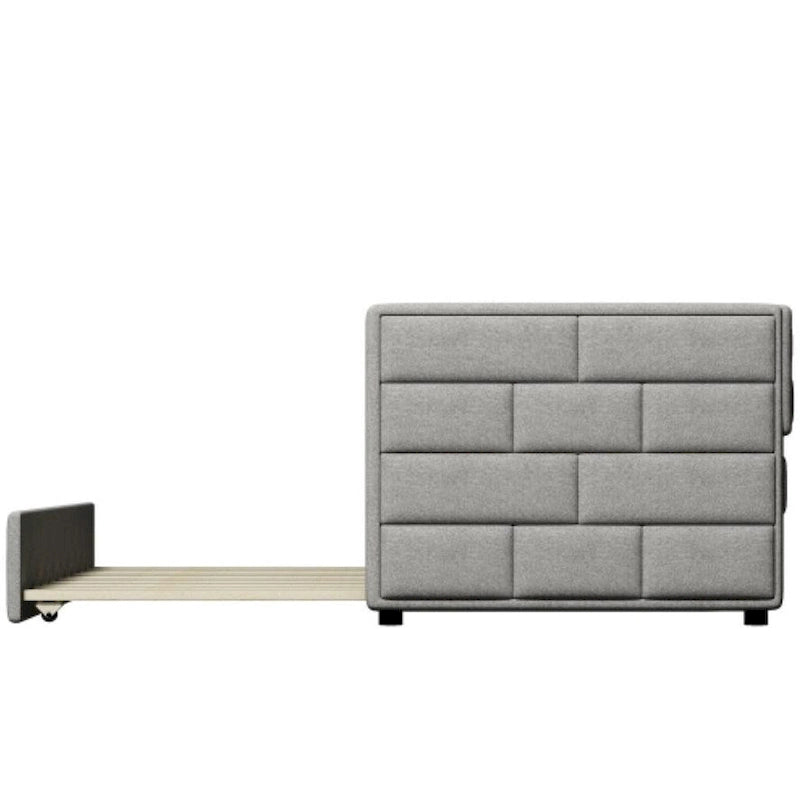 Sofá cama doble con nido en gris