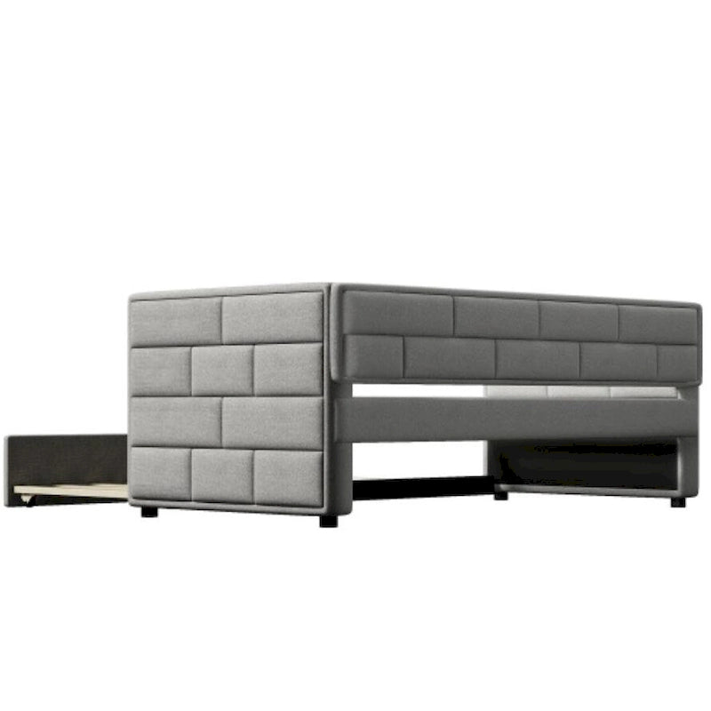 Sofá cama doble con nido en gris