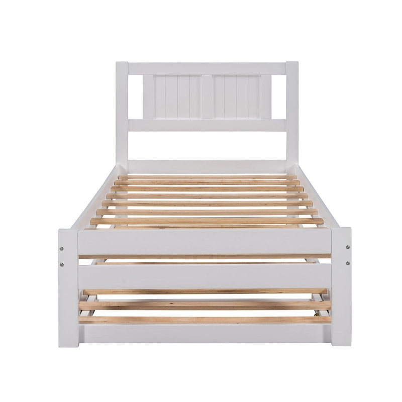 Cama de plataforma matrimonial con cama nido ajustable