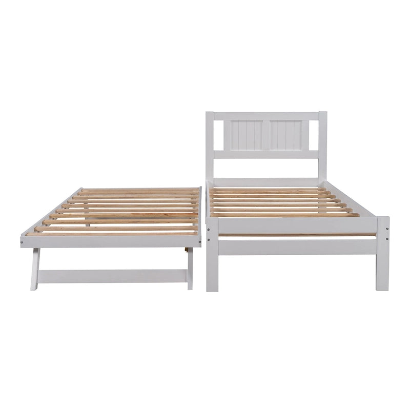 Cama de plataforma matrimonial con cama nido ajustable