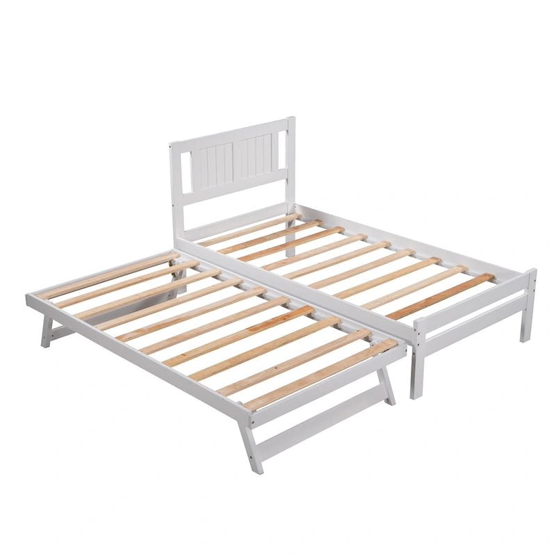 Cama de plataforma matrimonial con cama nido ajustable