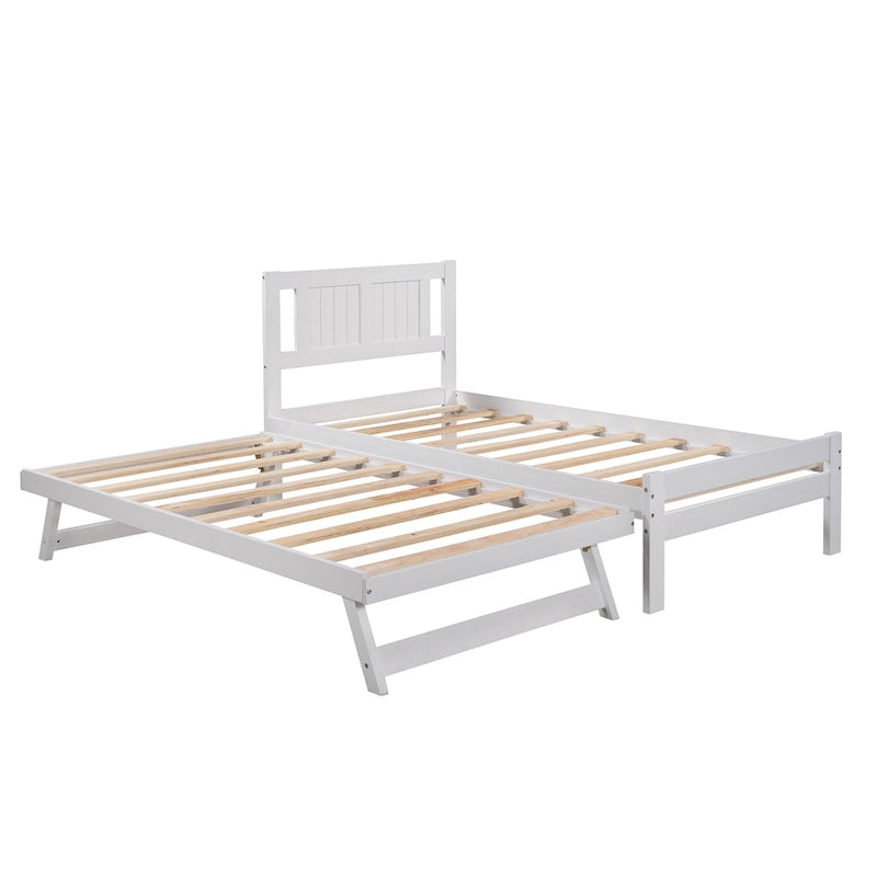 Cama de plataforma matrimonial con cama nido ajustable