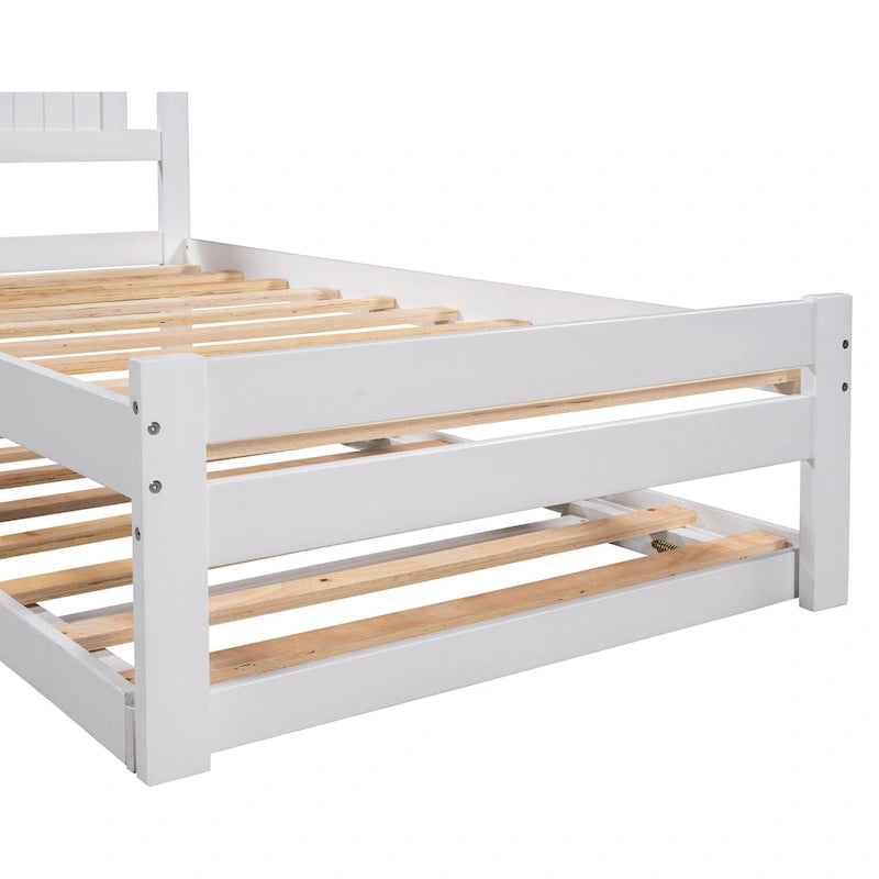 Cama de plataforma matrimonial con cama nido ajustable