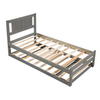 Cama de plataforma matrimonial con cama nido ajustable