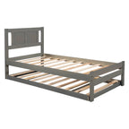 Cama de plataforma matrimonial con cama nido ajustable