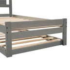 Cama de plataforma matrimonial con cama nido ajustable