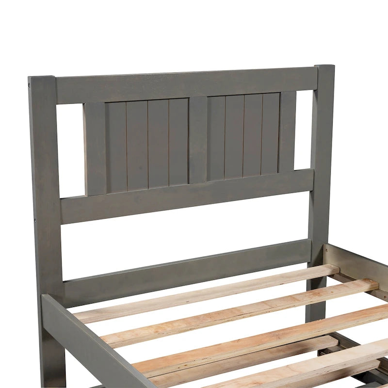 Cama de plataforma matrimonial con cama nido ajustable