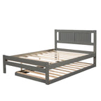Cama de plataforma matrimonial con cama nido ajustable