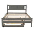 Cama de plataforma matrimonial con cama nido ajustable