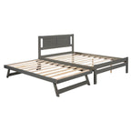 Cama de plataforma matrimonial con cama nido ajustable