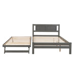 Cama de plataforma matrimonial con cama nido ajustable