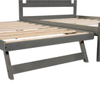Cama de plataforma matrimonial con cama nido ajustable
