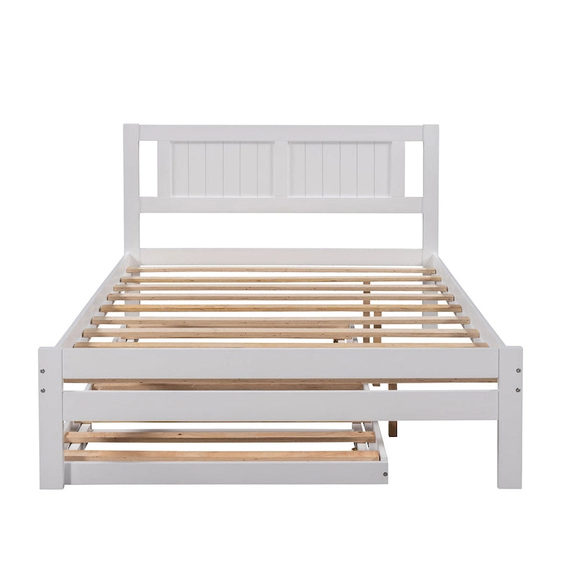 Cama de plataforma matrimonial con cama nido ajustable