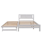 Cama de plataforma matrimonial con cama nido ajustable