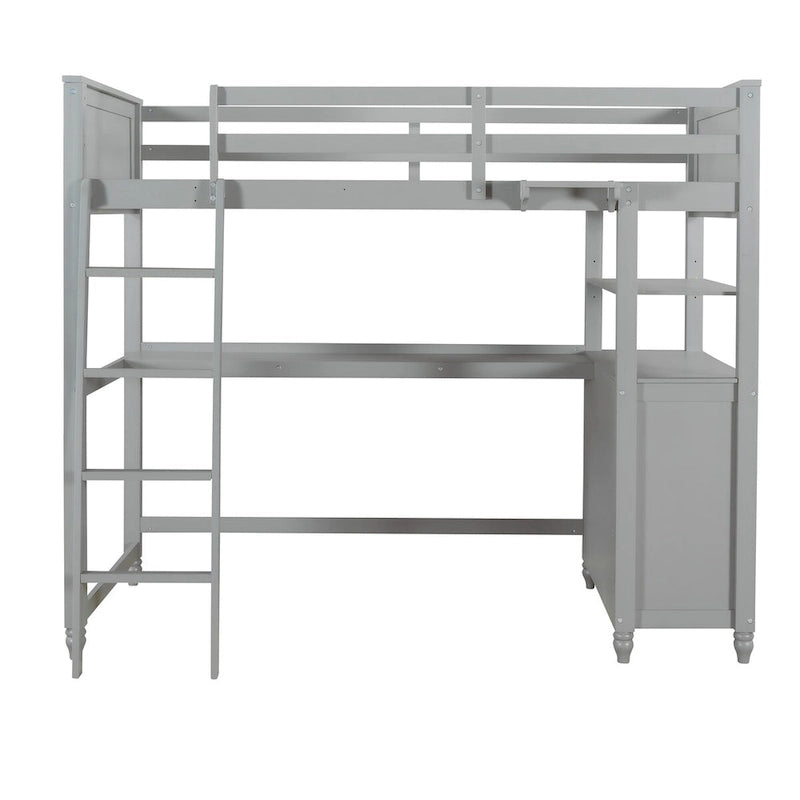 Cama alta individual con cajones y escritorio