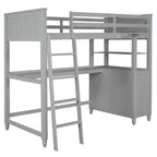 Cama alta individual con cajones y escritorio