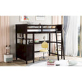 Cama alta individual con cajones y escritorio