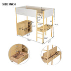 Cama alta tapizada de madera y felpa de borreguillo, tamaño twin