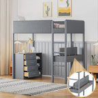 Cama alta tapizada de madera y felpa de borreguillo, tamaño twin