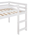 Cama alta individual de madera maciza con divertido tobogán