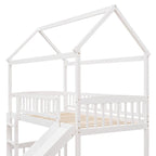 Cama alta de madera con tobogán, cama nido individual