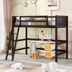 Cama alta individual con escalera