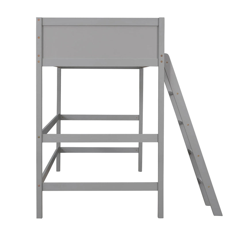 Cama alta individual con escalera