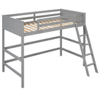 Cama alta individual con escalera