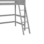Cama alta individual con escalera