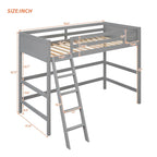 Cama alta individual con escalera