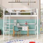 Cama alta individual con escalera